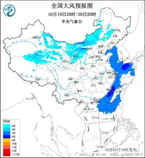大风黄色预警：辽宁山东内蒙古新疆西藏部分地区阵风将达8至9级