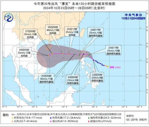 台风预警发布！“潭美”将于明天傍晚前后移入南海东部海面